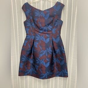 Tommy Hilfiger Orchid Print Jacquard Cap Sleeve Dress Size 10 EUC‎